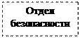 Надпись: Отдел
безопасно-сти
