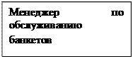 Надпись: Менеджер по обслуживанию банкетов