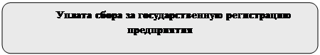 Скругленный прямоугольник: Уплата сбора за государственную регистрацию предприятия 

