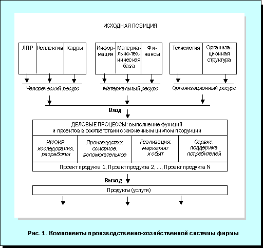 Рис.1. Компоненты производственно-хозяйственной системы фирмы