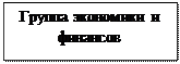 Надпись: Группа экономики и финансов