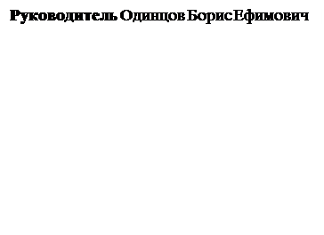 Надпись: Руководитель Одинцов Борис Ефимович