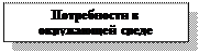 Надпись: Потребности в окружающей среде