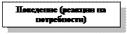 Надпись: Поведение (реакции на потребности)