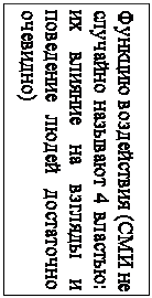 Надпись: Функцию воздействия (СМИ не случайно называют 4 властью: их влияние на взгляды и поведение людей достаточно очевидно)