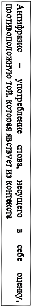 Надпись: Антифразис – употребление слова, несущего в себе оценку, противоположную той, которая явствует из контекста