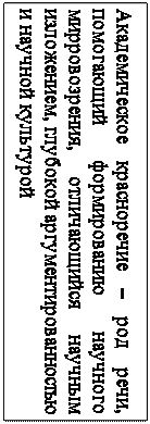 Надпись: Академическое красноречие – род речи, помогающий формированию научного мирровозрения, отличающийся научным изложением, глубокой аргументированностью и научной культурой