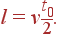 l=v\frac{t_0}{2} .