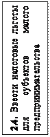 Надпись: 2.4. Ввести налоговые льготы для субъектов малого пред-принимательства