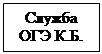 Надпись: Служба ОГЭ К.Б.