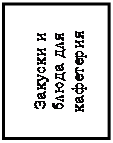 Надпись:                     Закуски и блюда для кафетерия