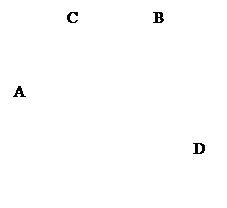Надпись: C B
A
D