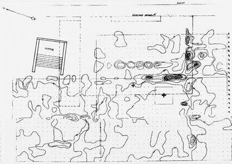 Изолинии электросопротивления на плане съемки МСГ